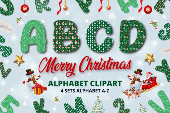 Christmas Alphabet Letters Png for Festive Branding and Packaging