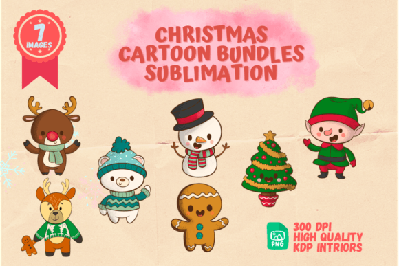 Christmas Cartoon Bundles Sublimation for Website & Editorial Design
