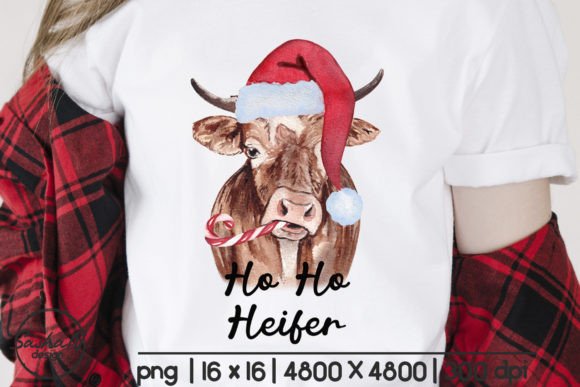 Christmas Cow Png, Heifer Sublimation Illustrations