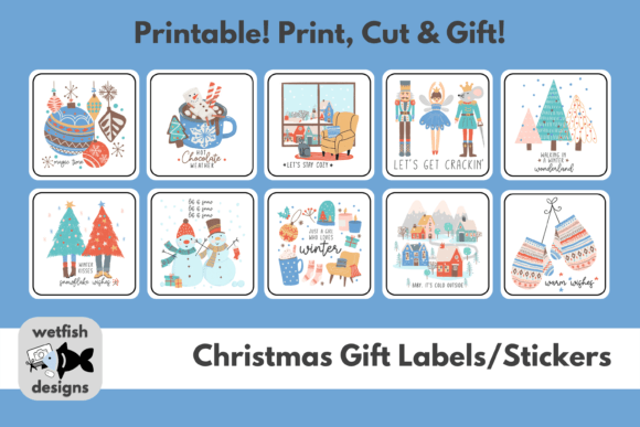 Christmas Gift Tag Labels Stickers 1 for Illustrations