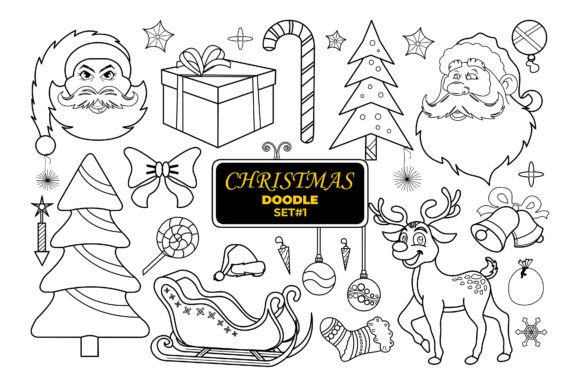 Christmas Hand Drawn Doodle Set for Branding and Packaging