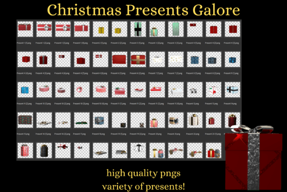 Christmas Holiday Present PNG Overlays Review