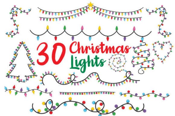 Christmas Lights PNG Bundles for Illustrations