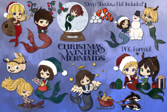 Christmas Winter Mermaids PNG Review