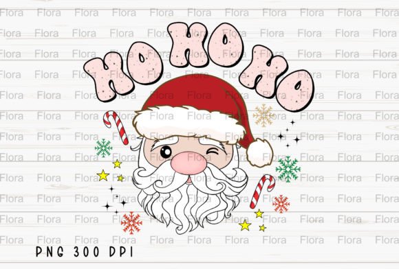 Ho Ho Ho Santa Claus Retro Christmas PNG & Illustrations