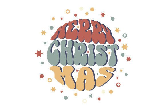 Merry Christmas Circle Colorful EPS SVG for Illustrations