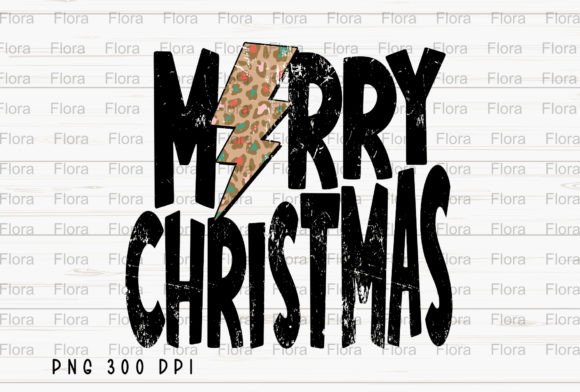 Merry Christmas Lightning Leopard PNG Illustration