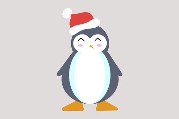 Penguin with Christmas Hat: Seasonal Illustrations for Modern Blogs