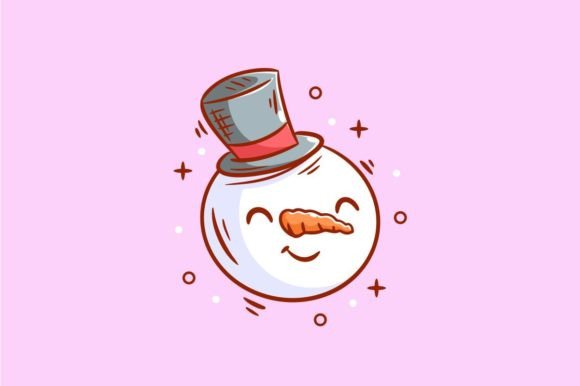 Snowman Head Design for Christmas in Illustrations