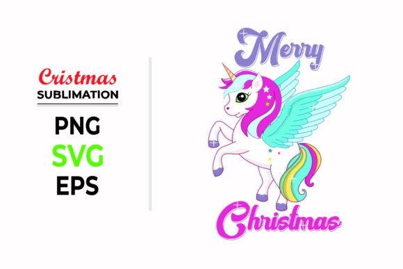 Unicorn Christmas SVG Design for Illustrations