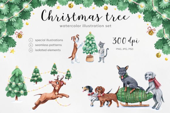 Watercolor Set Christmas Illustrations Review