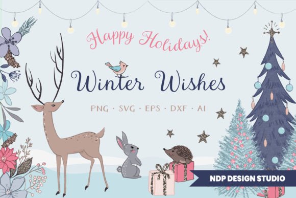 Winter Christmas Sublimation SVG Clipart for Creative Illustrations