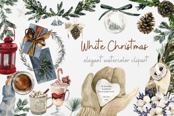 Winter Watercolor Christmas Illustration Review
