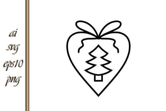Xmas Heart Doodle Christmas Tree Ball: Festive Illustrations for Creators